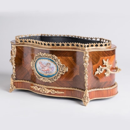 A Porcelain-Mounted Napoleon III Period Jardinière